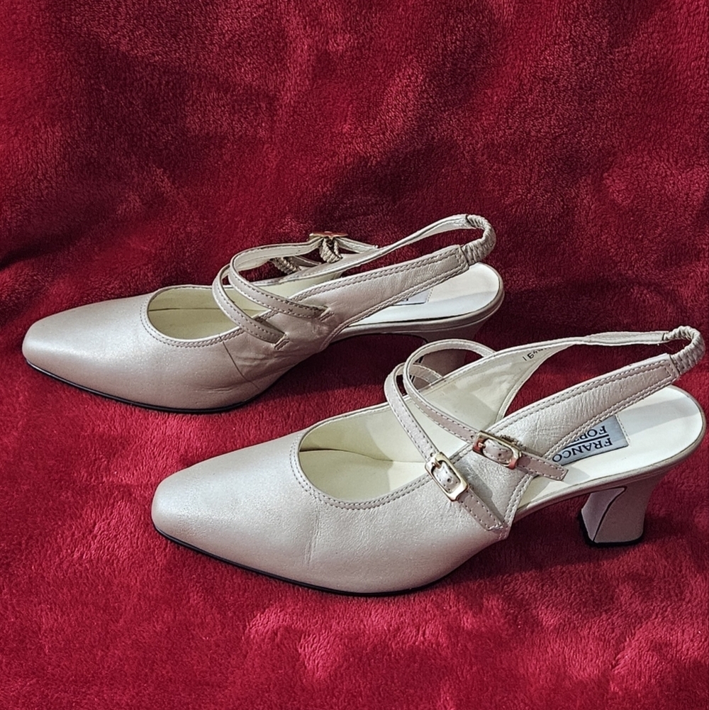 Franco Fortini Women's Taupe Slingback Shoes - Size 7 - Picture 3 of 6